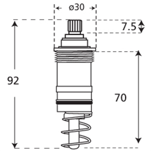 Compact Euro Thermostatic Shower Cartridge & Handle